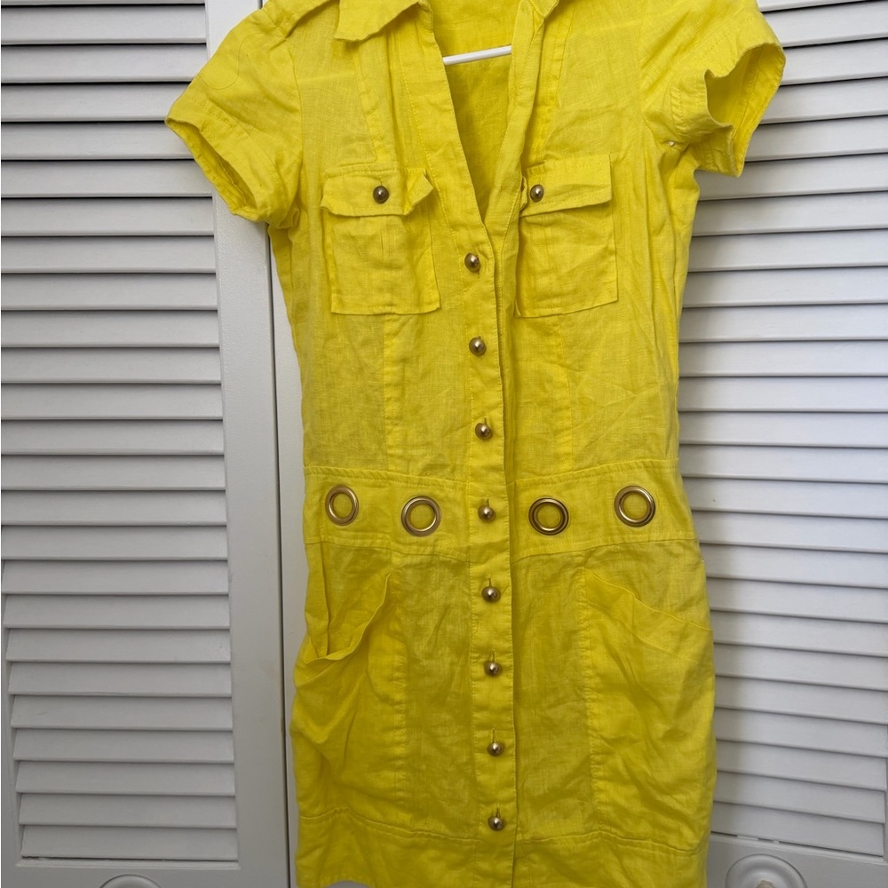 XOXO Yellow Lightweight Button-Front Top
